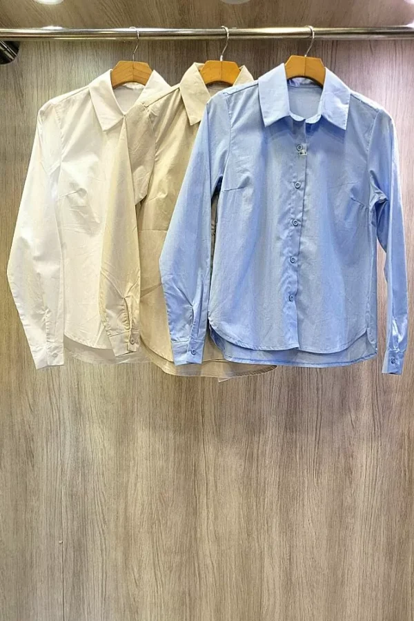 Camisa Lisa de Tricoline Clássica - Image 3