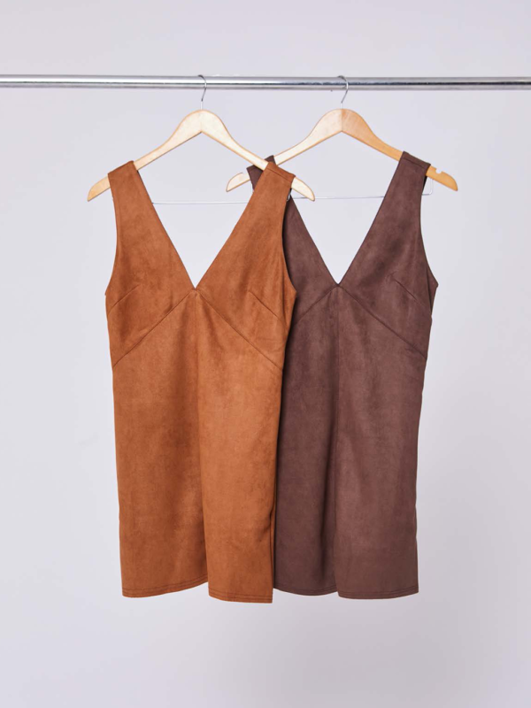 Vestido Tubinho Curto de Suede - Image 2
